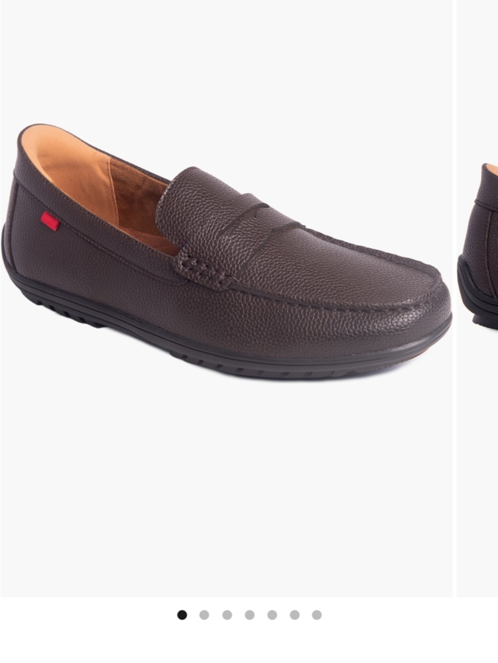 Men's Dark Brown Pebbled Leather Slip-On Loafers. New in box